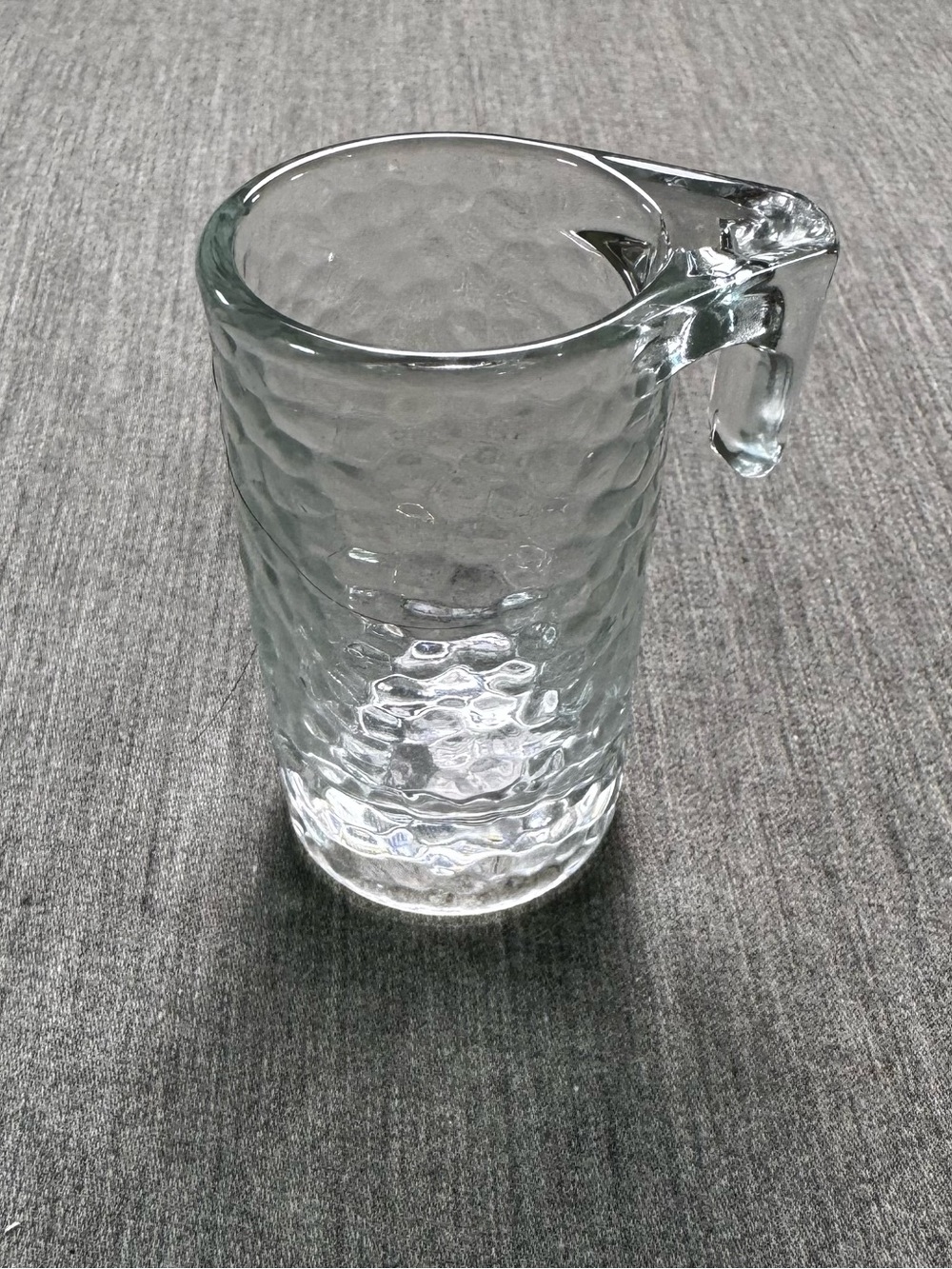 Vintage Libbey Hanging Shot Glass Clear Textured Dimpled Mug Handle Shooter VTG